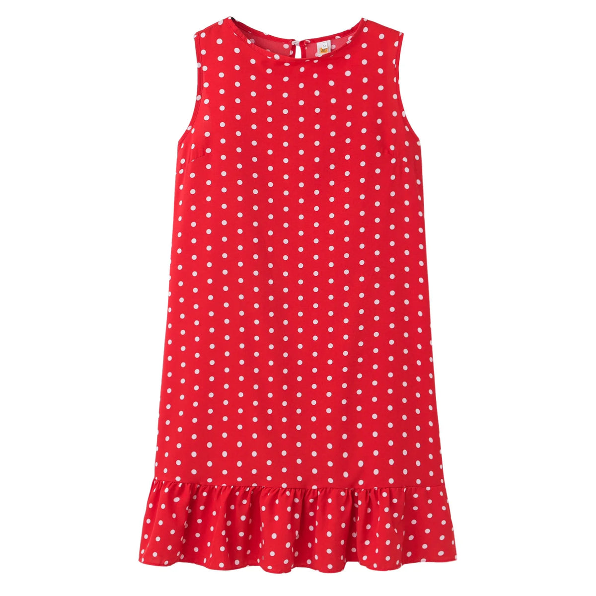 Simple And Elegant Floral Polka Dot Ruffle Dress