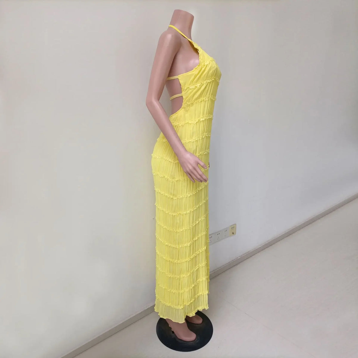 Tossy Spring Fashion Patchwork Long Dress For Women Lace-Up Backless High Waist Solid Holiday Beach Dress Ladies Maxi Dress 2025