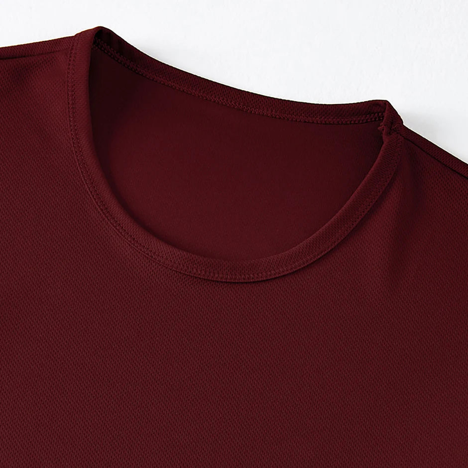 2/4/6-Pcs Four Seasons Men's Solid Color Round Neck Short Sleeve Top With Printed Cuffs Youth Sports And Leisure Fashion T-Shirt