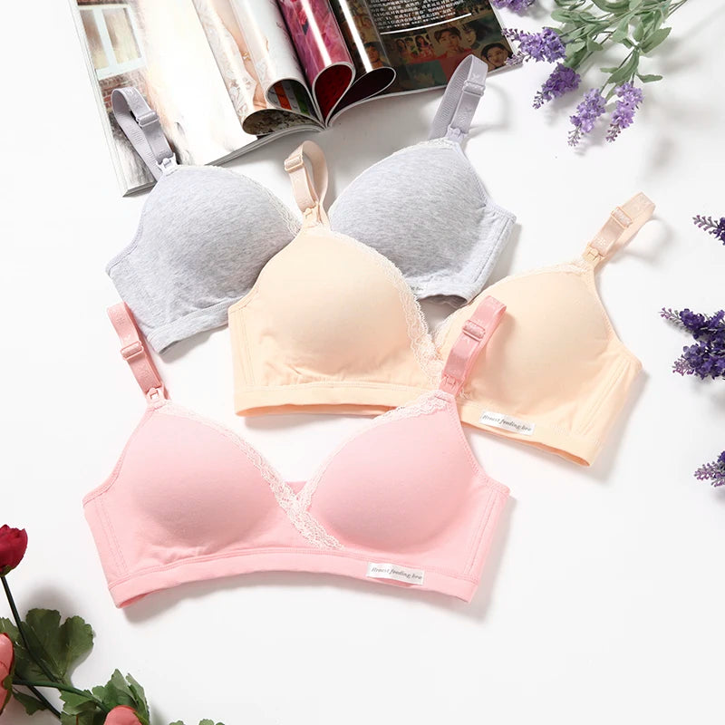 Cotton Wirefree Nursing Clothing Breastfeeding Bra for Pregnant Women Pregnancy Breast Sleep Underwear Soutien Gorge Allaitement