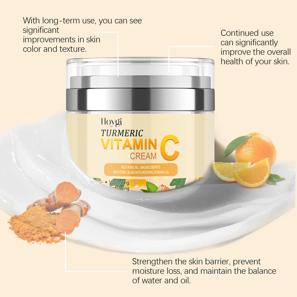 Turmeric Cleanser Oil Control Dark Spot Removal Anti Acne Deep Cleansing Shrink Pore Brightening Moisturizing Vitamin C Cream