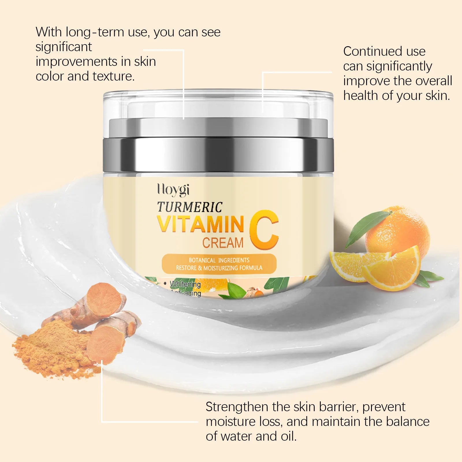 Turmeric Cleanser Oil Control Dark Spot Removal Anti Acne Deep Cleansing Shrink Pore Brightening Moisturizing Vitamin C Cream