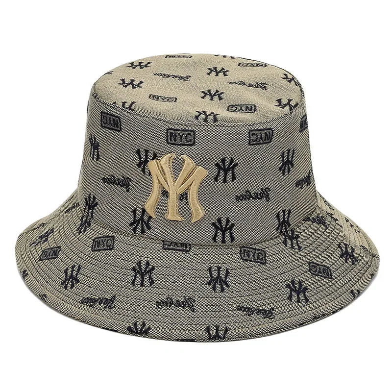 Unisex Letter Embroidery Fisherman Hat Women'S Summer Versatile Sunscreen Hats Sun Hat Men Trend Bucket Hats