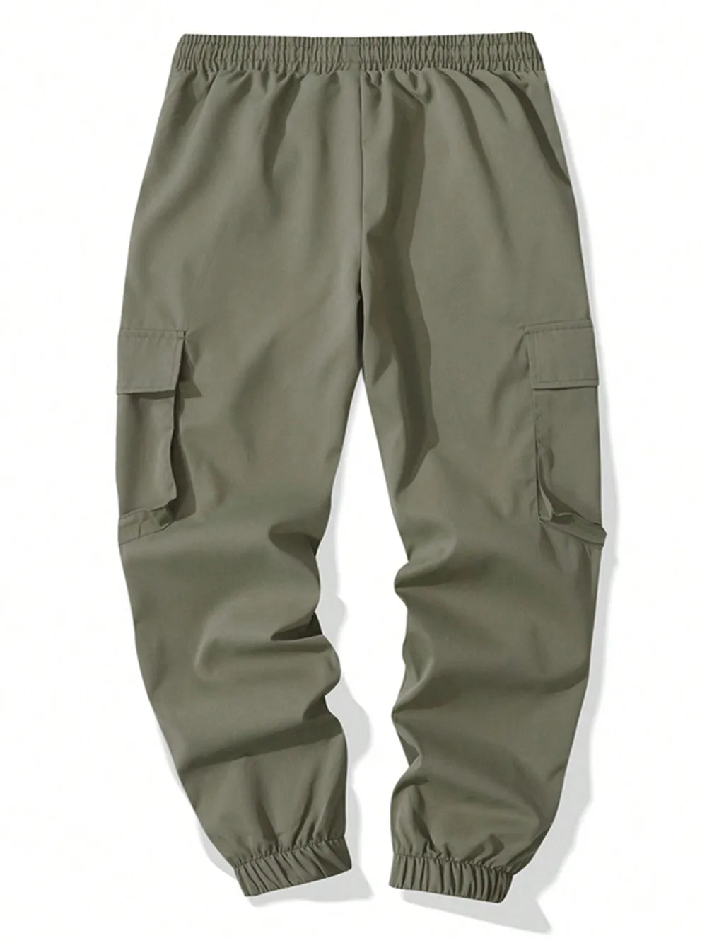 Men Elastic Drawstring Cargo Jogger Pants Multi Pocket Casual Streetwear Hip Hop Jogging Sweatpants Daily Work Trousers