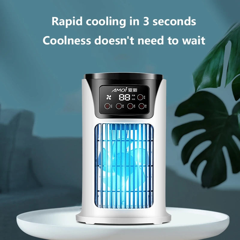 Multifunctional Portable Air Cooler Cold Air-cooled Fan Small Humidification Air Conditioner Natural Fan for Home Office Desktop