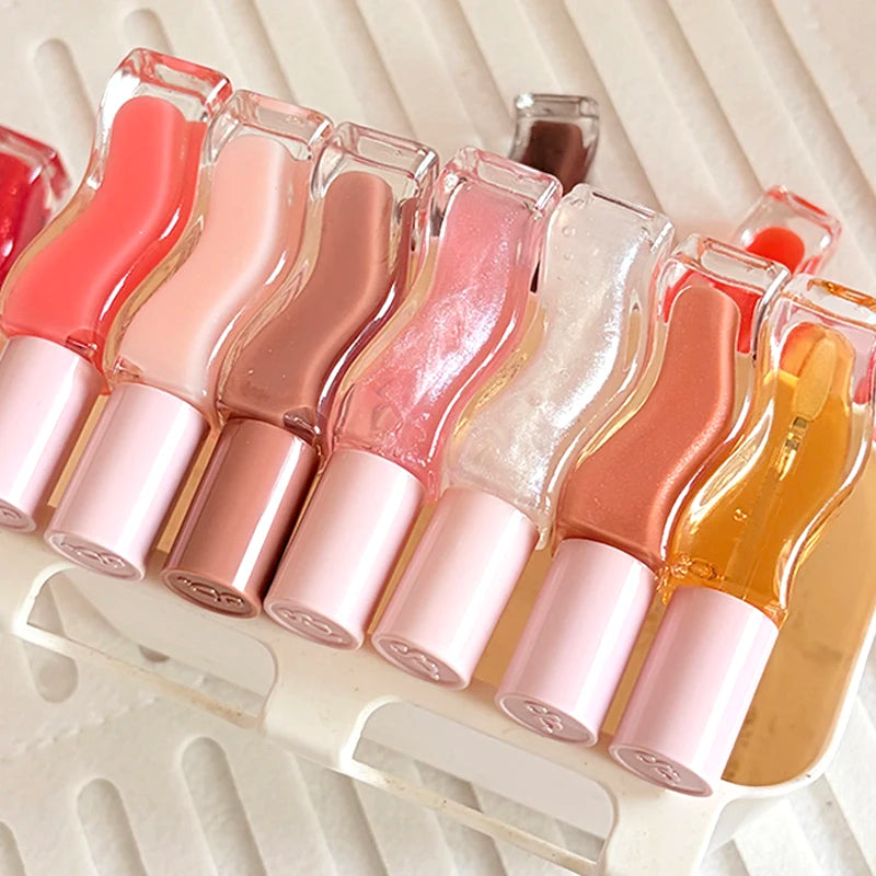 Fashion Dopamine New Summer Long-lasting Moisturizing Lip Oil Gloss Care Lips Plumping Exfoliating Watermelon Milky Mocha Gloss