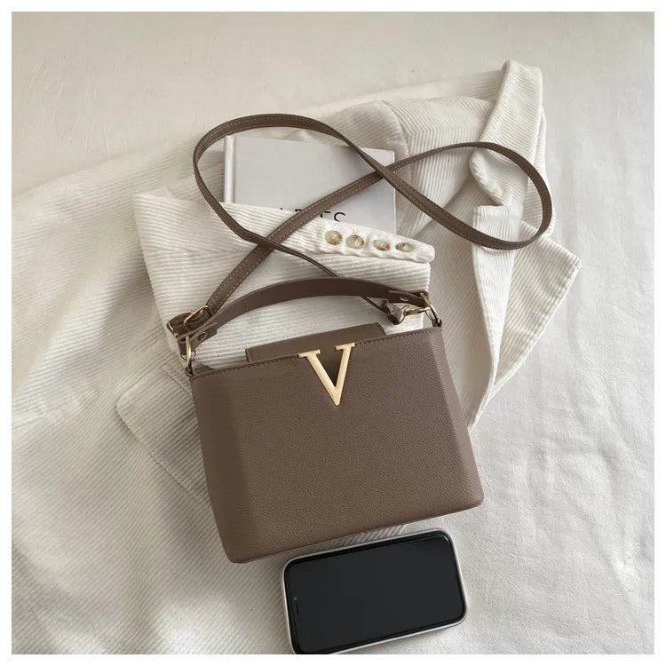 Minimalist Square Shoulder Bag - Women's PU Crossbody Handbag
