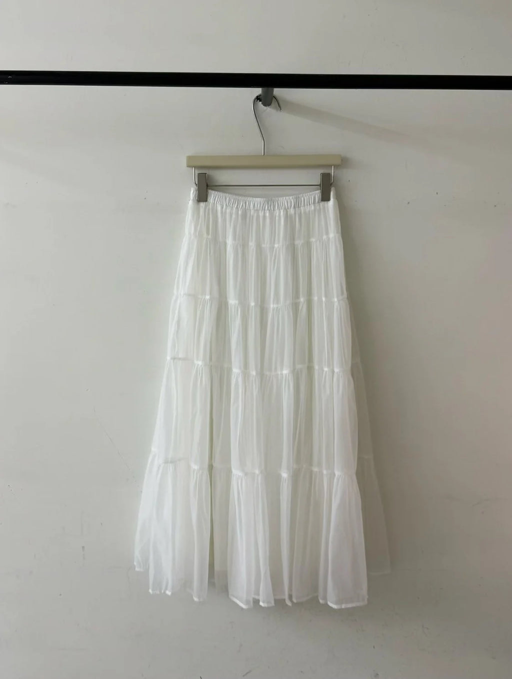 Summer New Style Women's Midi Skirt Cake Skirt Loose Fit High Waist Polyester Fiber Splice Sweet  Color Maxi Half-length