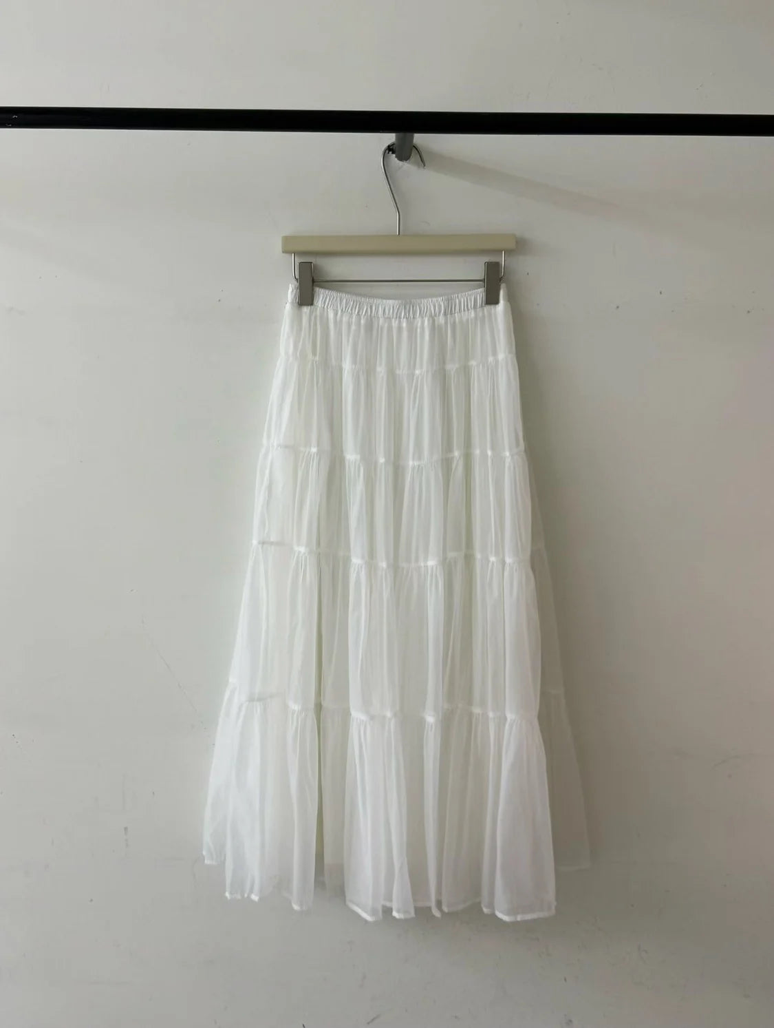 Summer New Style Women's Midi Skirt Cake Skirt Loose Fit High Waist Polyester Fiber Splice Sweet  Color Maxi Half-length