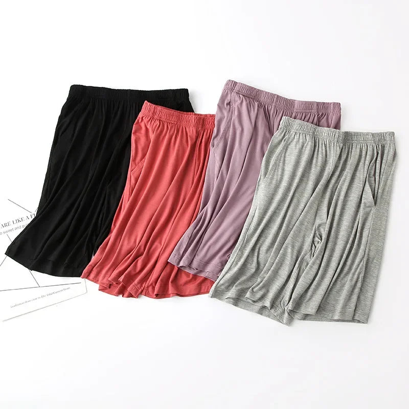 Women's Modal Sleep Shorts - Casual Loose Lounge Pajama Bottoms