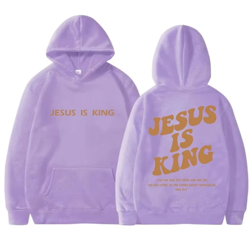 Jesus Is King Hoodie - Unisex Harajuku Pullover Sweatshirt