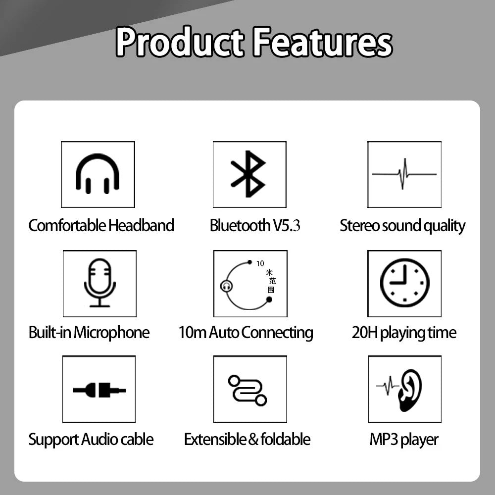 Auriculares inalámbricos dorados para hombre, audífonos estéreo con Bluetooth y micrófono incorporado, universales para Android e iOS
