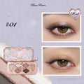 Flower Knows Knight Unicorn 6 Color Satin Eye Shadow Palettes Shimmer Matte Waterproof High Pigment Eye Glitter Makeup Pallet