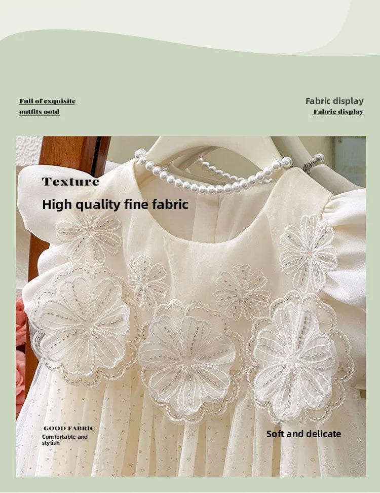 Girls' Summer Dress 2025 New Children's Internet Famous Princess Dress, Girls' Summer Super Fairy Mesh Dress