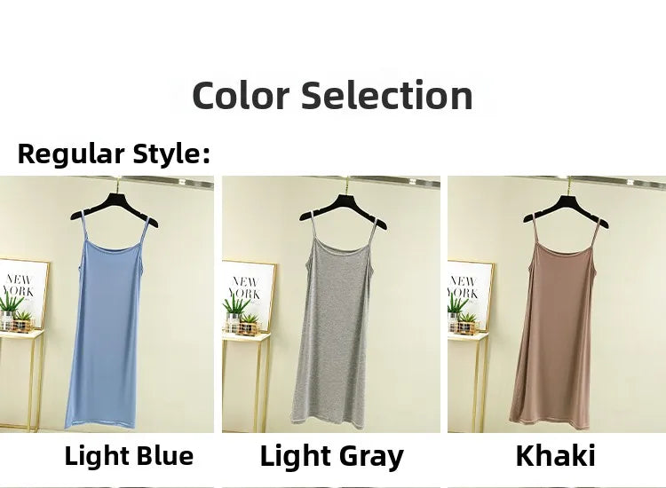 Modal Sleeveless Vest Dress Women Summer Thin Base Layer Color Block Casual round Neck Scene Casual July Deer Brand Dress