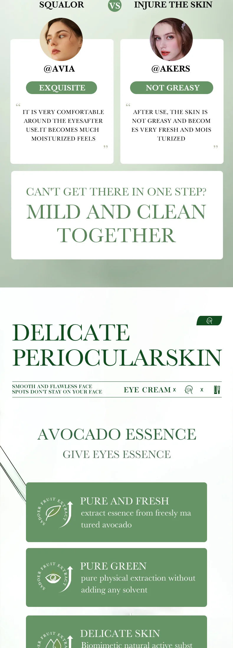 SADOER Avocado Skincare 6-Piece Set - Cleansing, Moisturizing, Care