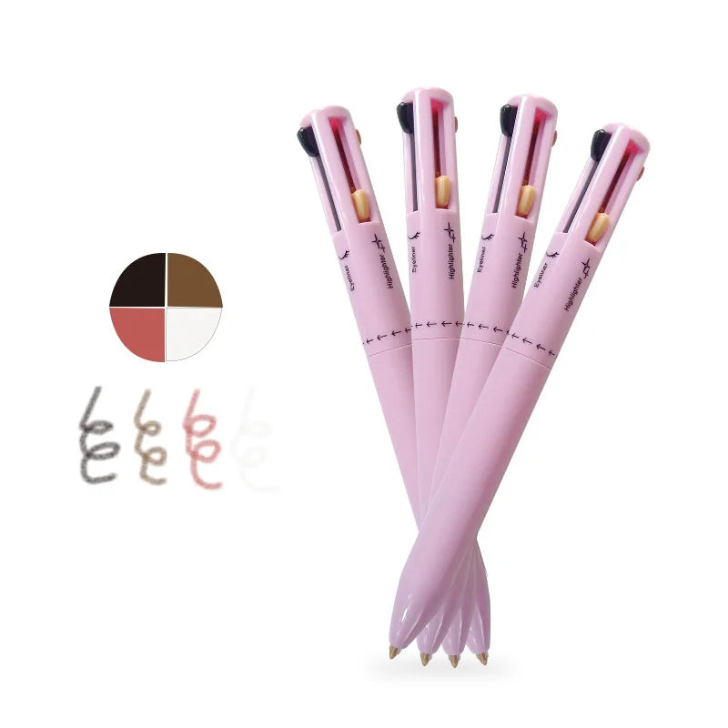 4-in-1 multi-functional lip liner, eyeliner and eyebrow pencil 4-color set