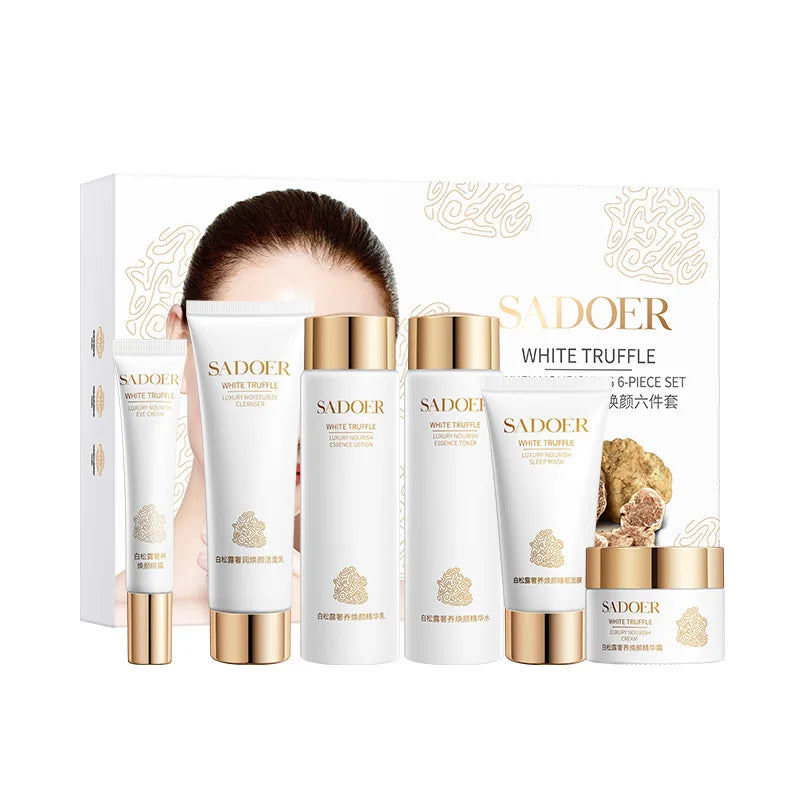 White Truffle Skin Care Six-Piece Set, Rich in Centella Asiatica Extract, Niacinamide and Other Skin-Beneficial Ingredients, Paired with Various Beautifying and Moisturizing Ingredients to Replenish the Skin's Moisture, Leavi