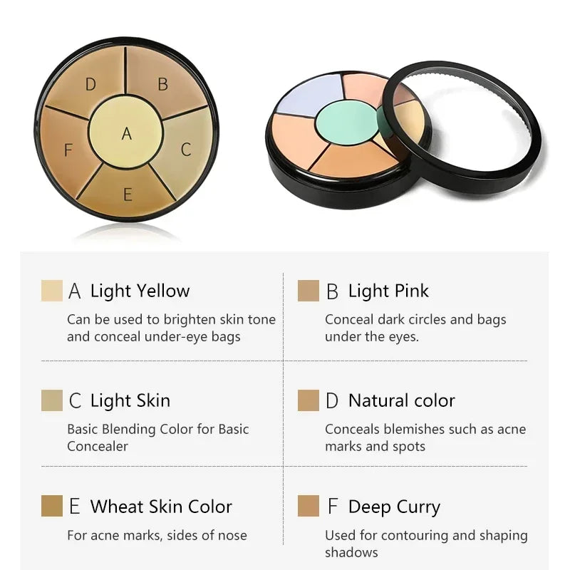 3/6-color Concealer Palette with/No Brush Cream Texture Moisturizer Concealer Modify Enhance Contours Lasting Makeup Waterproof