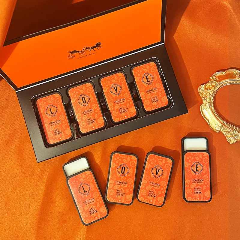 4Pcs Solid Perfume Set, Floral And Fruity Fragrance, Long-Lasting Fragrance, Light Fragrance And Portable, Idea For /Daily