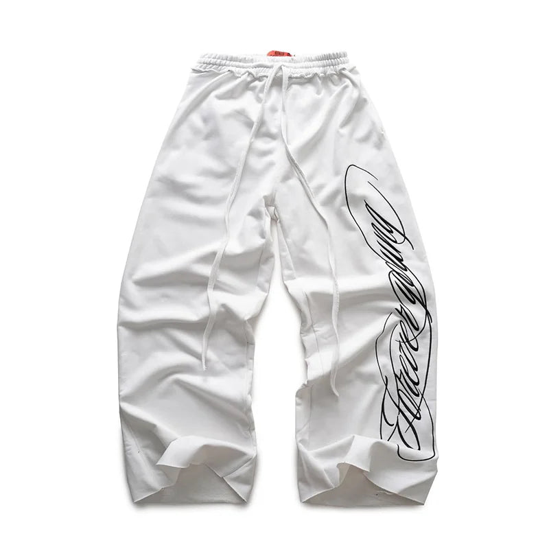 Y2K American Hip-Hop Letter Printed Streetwear Men And Women'S Personalized Retro Jogger Loose Wide-Leg Oversize Casual Pants