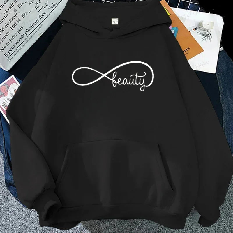Funny Infinity Symbol Women's Hoodie Sweatshirts Fashion Pullover Sweatshirt Women Hoodies Long Sleeve Sportwear Tops Gift