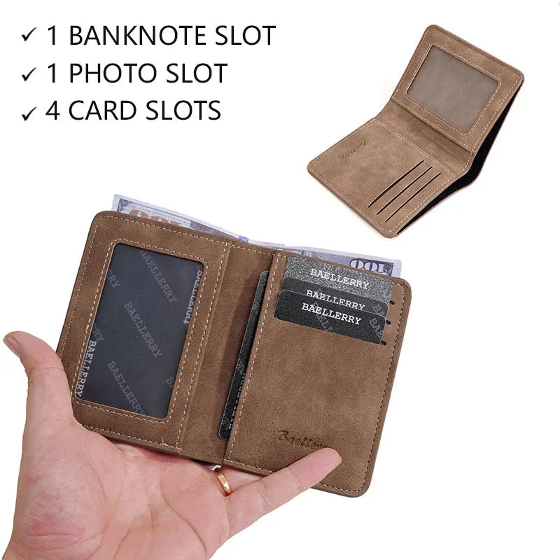 New Men's Short Wallet Simple Casual Card Clips Slim Male Wallet Driver's License Card Holder Thin Bifold Wallet For Man