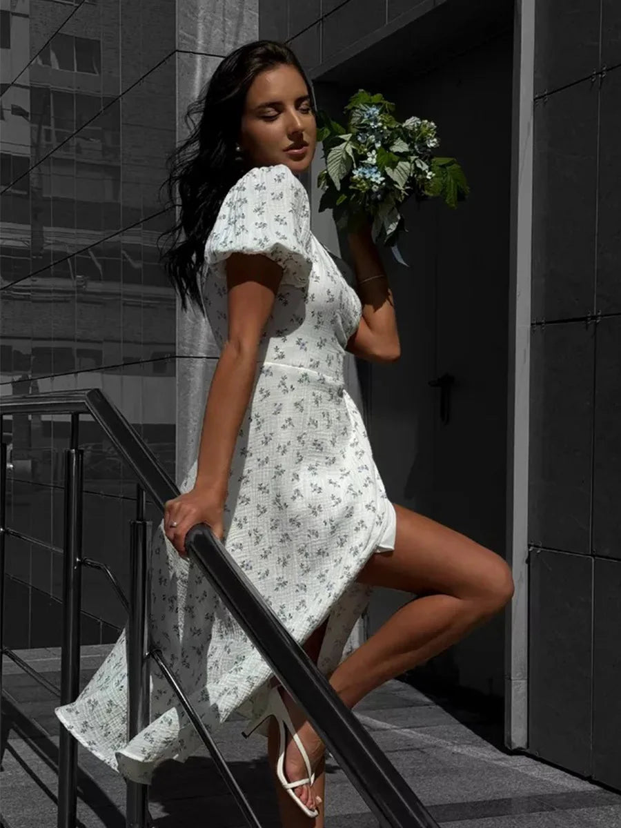 Summer 2026 Floral Jacquard Elegant Beige Flowy Long Dress for Women Bornladies Women's 100% Cotton A-Line Midi Dress