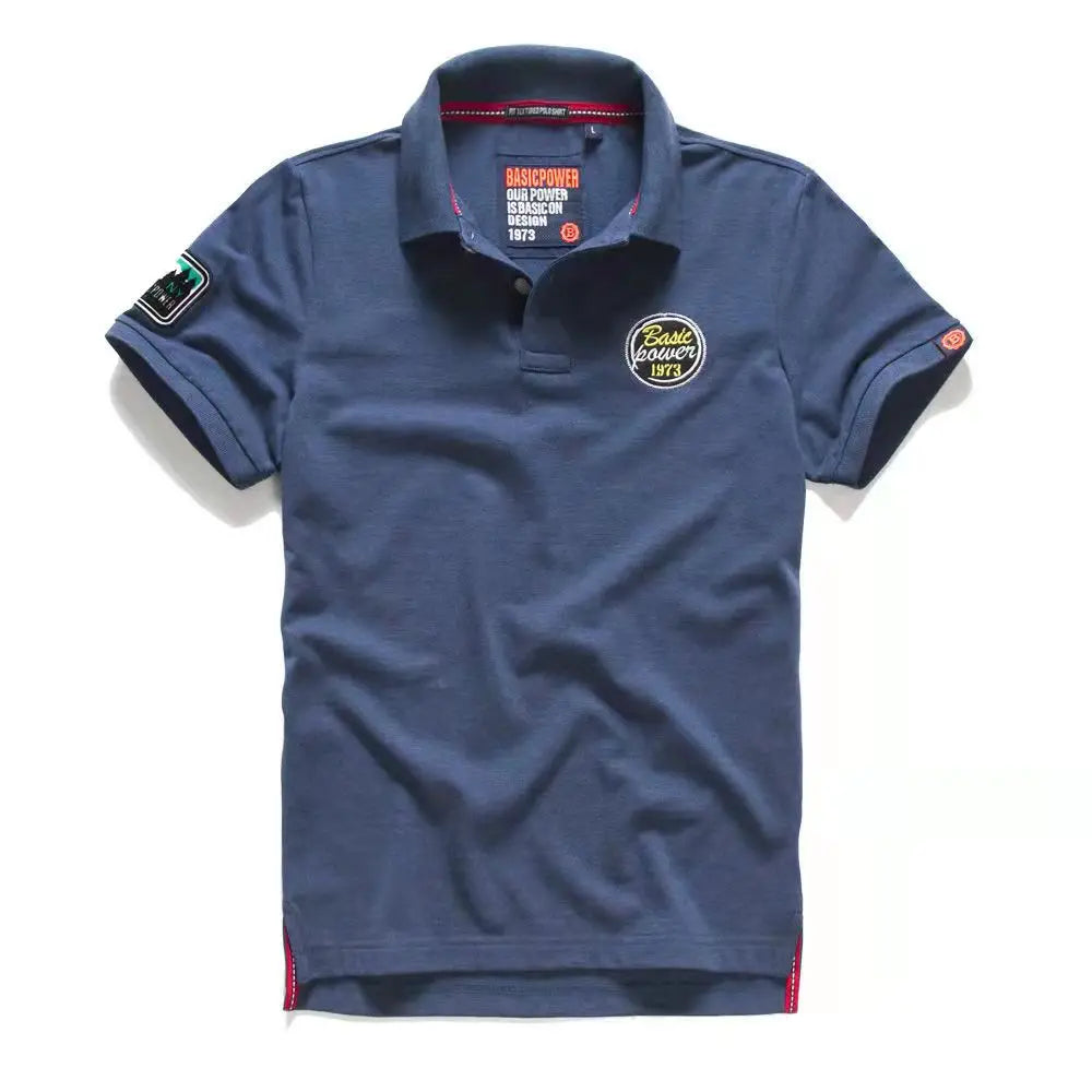 Summer Mens Polo Homom Shirts Cotton Shirts Short Sleeve Letter Embroidered Emblem Shirt For Male Golf Clothing T-Shirts