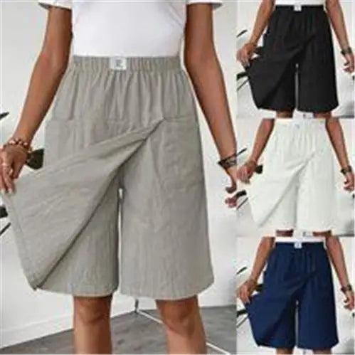 Bohemian Pure Color Side Slit  Skirt Women's Fashion Summer New Arrival Cross-Border mid Waist H-Shape PVC Fabric Skirt
