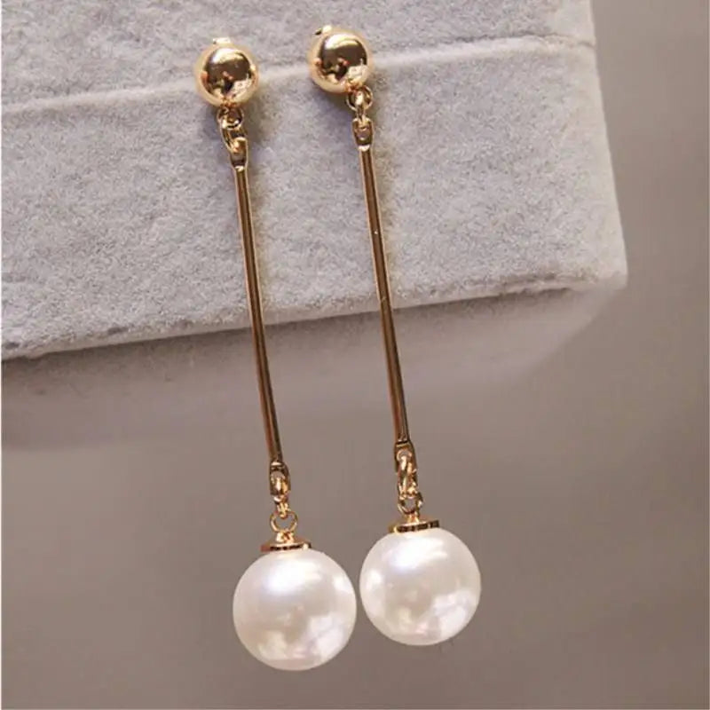 Pendientes Colgantes Para Mujer Flor Blanca Corazón Cristal Lazo Perla Largos Geométricos Joyería de Declaración