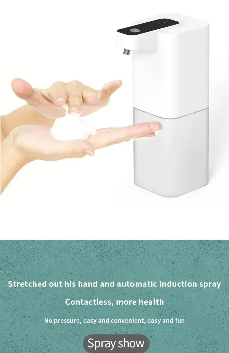 Dispensador de jabón automático de 400 ml, recargable por USB, dispensador de jabón de espuma portátil sin contacto y manos libres para el hogar