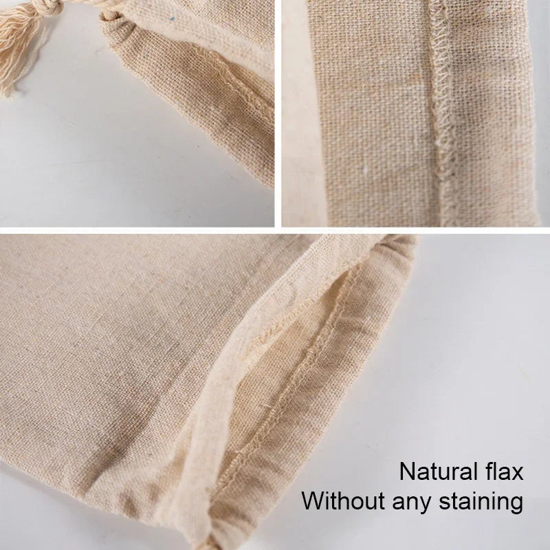 4/2/1PCS Linen Bread Bags,Reusable Drawstring Bag for Loaf, Homemade Artisan Bread Storage Bag,Linen Bread Bags for Baguette