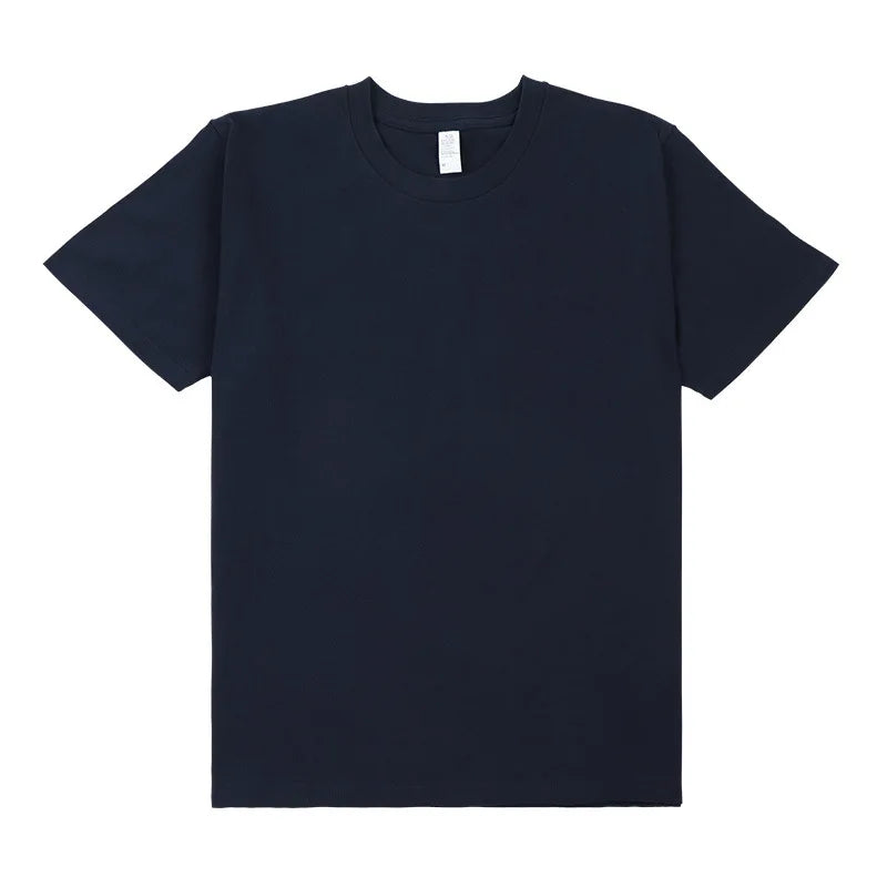 Men's Heavyweight Cotton T-Shirt - Loose Fit Crew Neck Short Sleeve