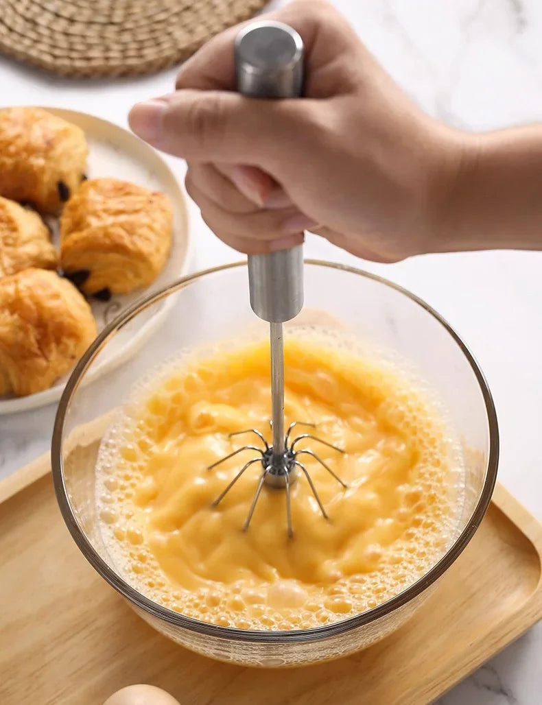 Batidora de huevos semiautomática, batidora de crema rotatoria, batidora de huevos manual para el hogar, herramienta para hornear, utensilios de cocina