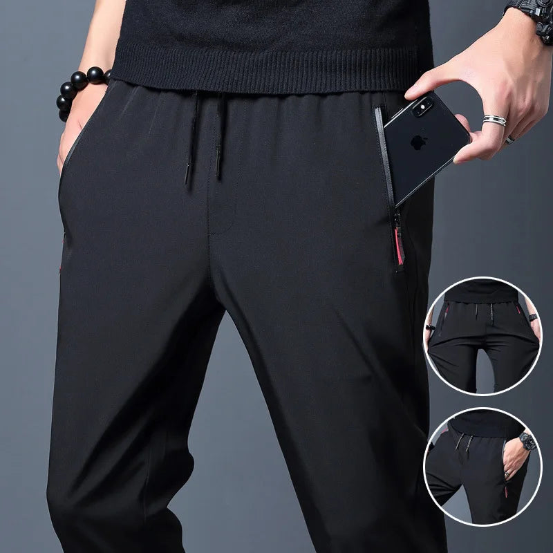 Men's Casual Pants Stretch Slim Fit Elastic Waist Jogger Korean Classic Blue Black Gray Male Brand Trousers Plus Size 4XL 5XL