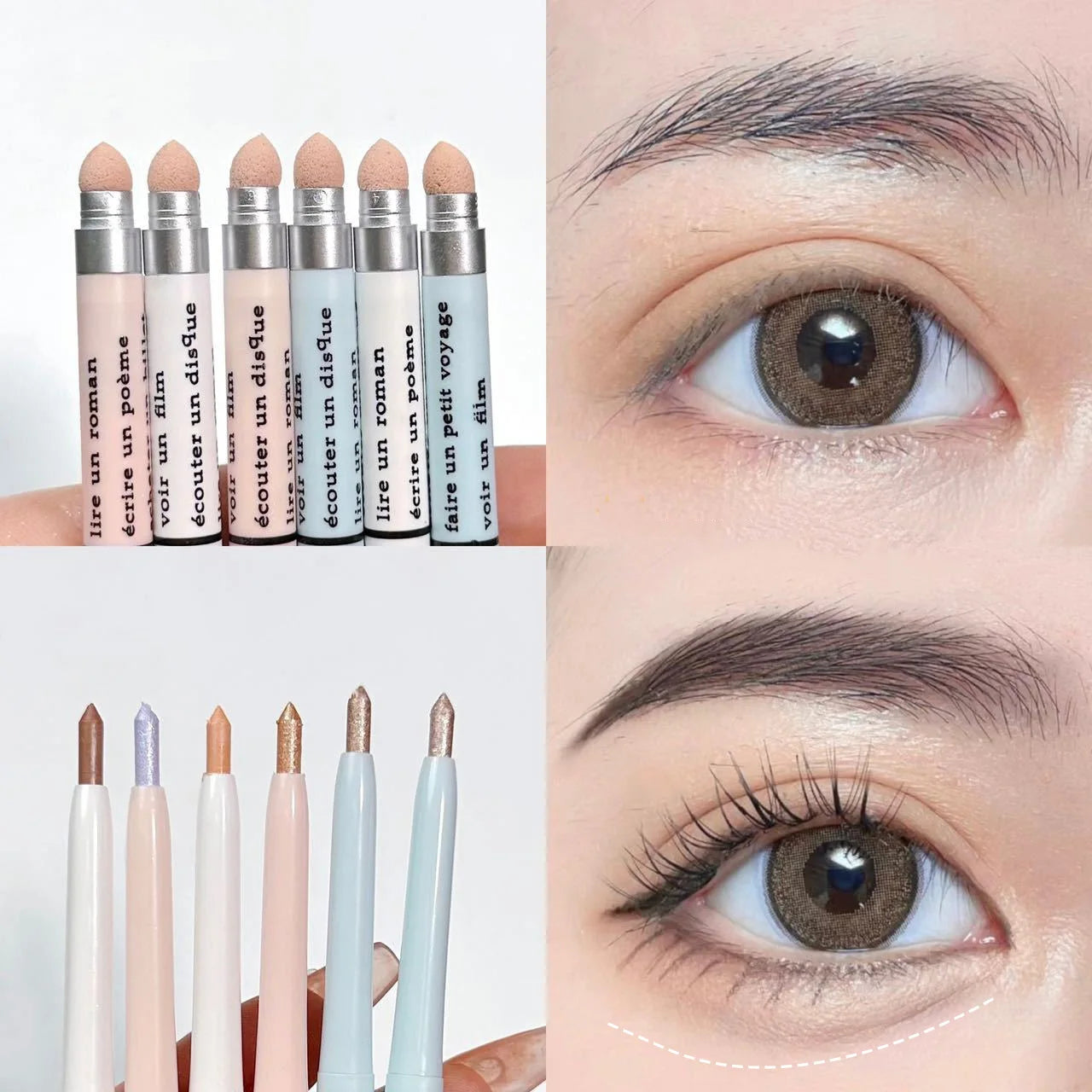 Double-end Lying Silkworm Eyeliner Pencil Diamond Glitter Matte Aegyosal Pen Brightening Cream Eyeshadow Highligher Makeup