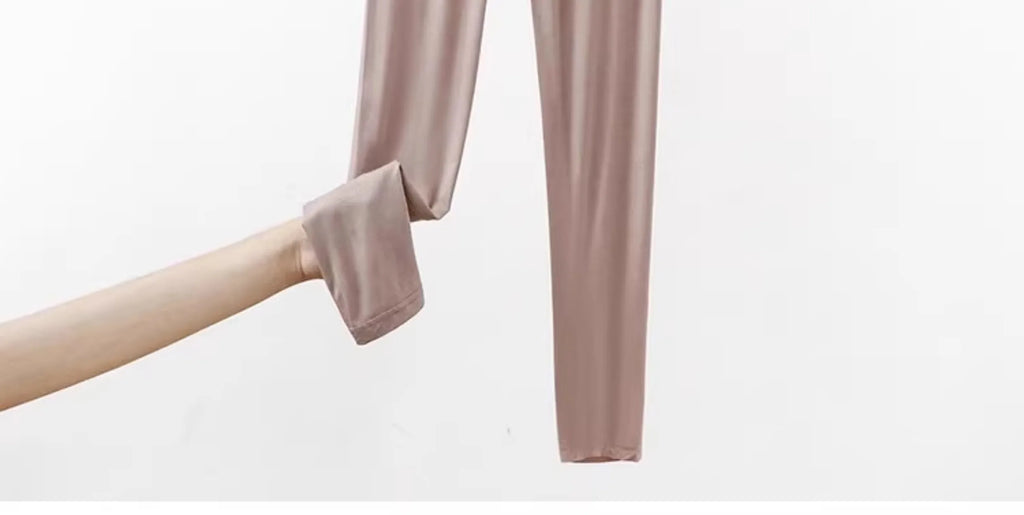 Women's High-Waist Modal Leggings - Stretchy Knit Trousers