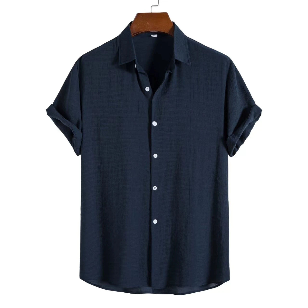 Men's Cotton Blend Casual Short Sleeve Shirt - White