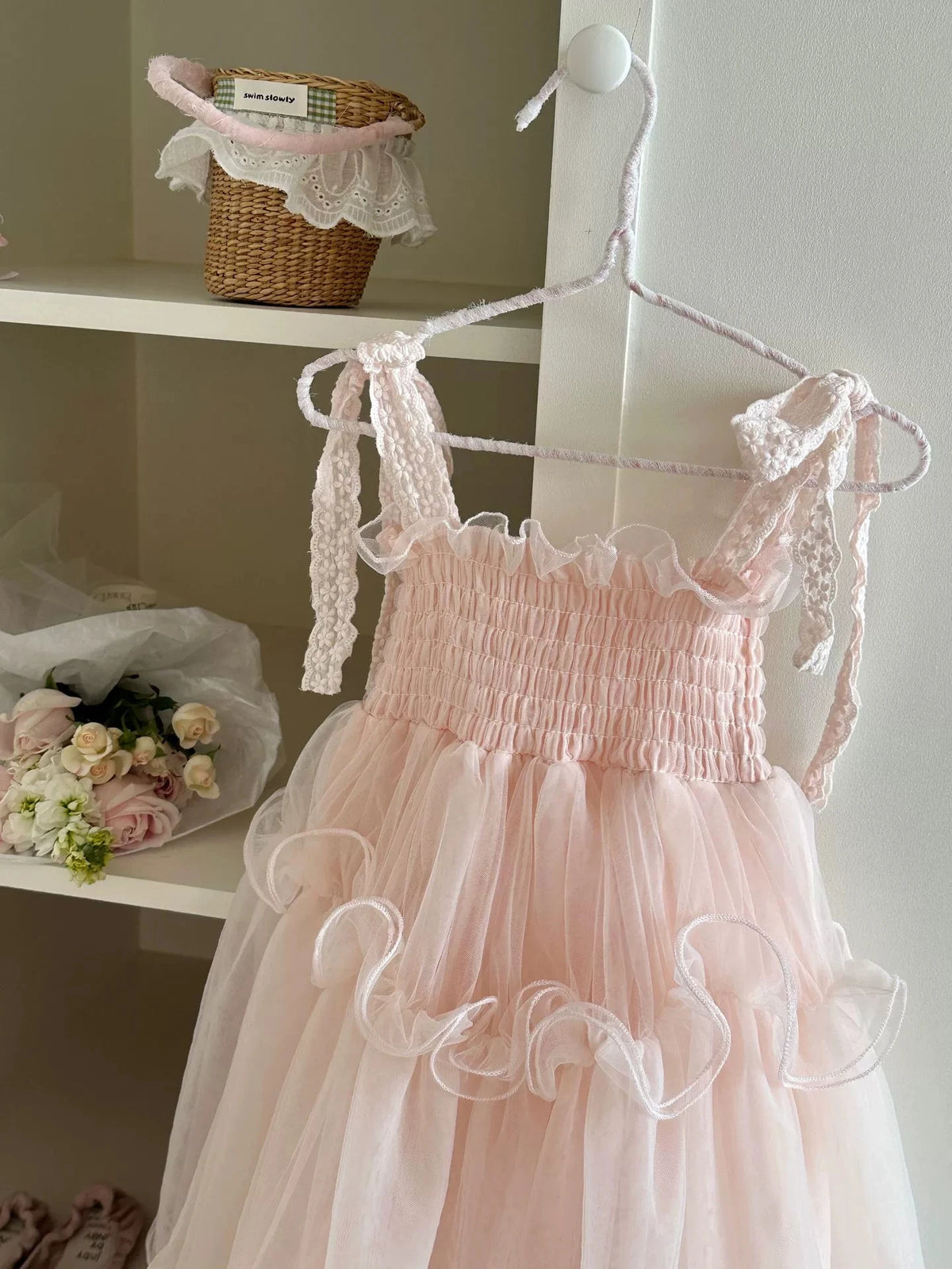 2026 Summer New Pink Princess Dress for Girls Children Fashionable and Sweet Baby Performance Dress