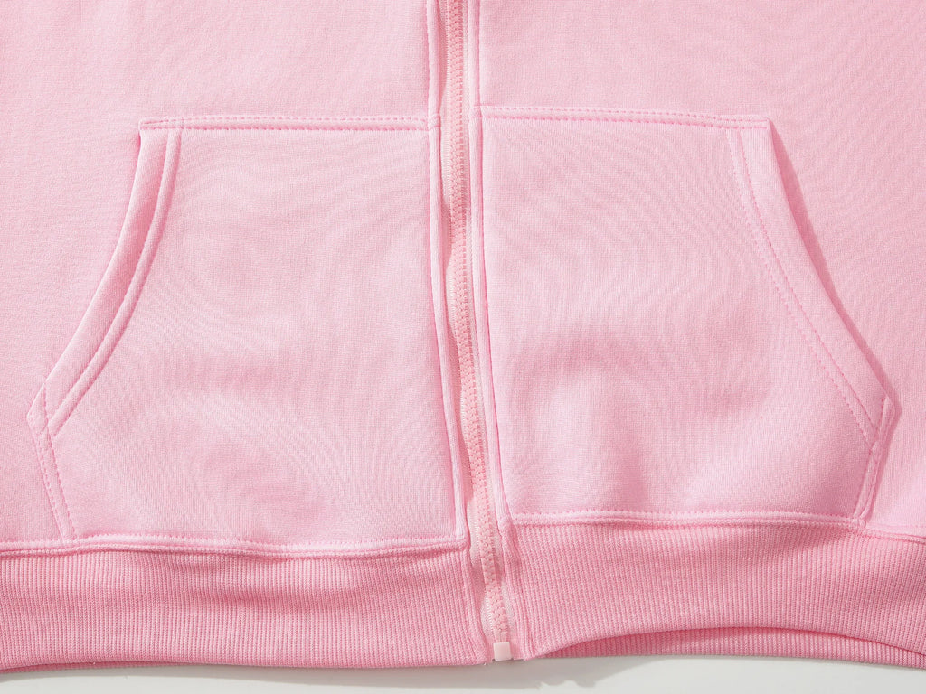 2026 Trendy Fashion Sportswear Coat Front Pocket Warm Zipper Jacket Men's and Women's Autumn/Winter Solid Color Open Hoodie
