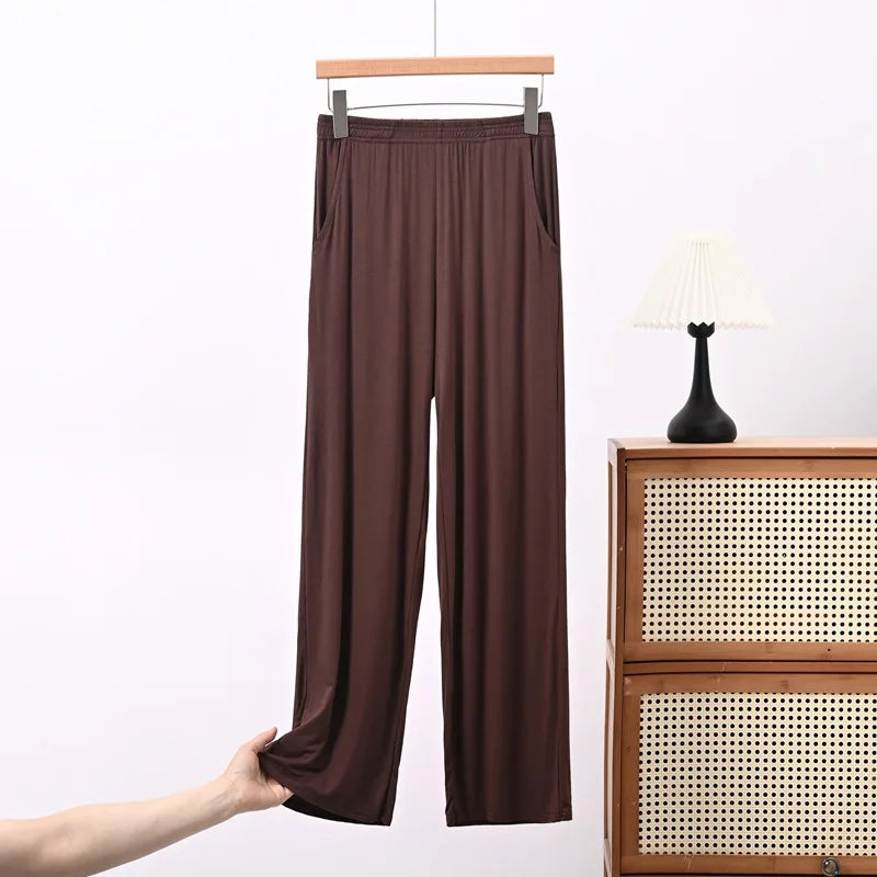 Women's Modal Pajama Pants - Casual Loose Straight Leg Sleep Bottoms