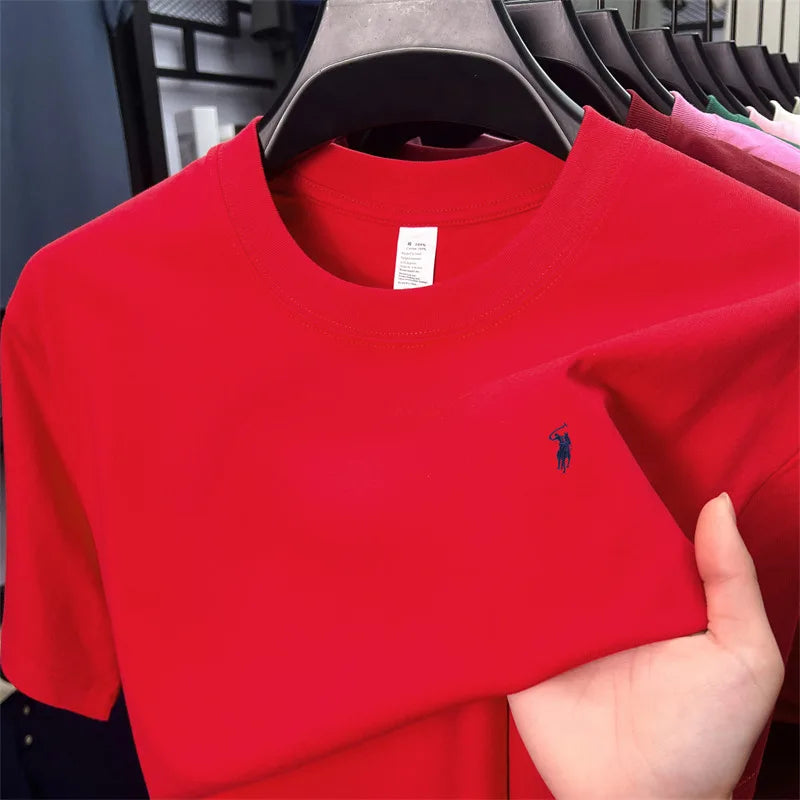 Men's 100% Cotton Short Sleeve T-Shirt - Casual Round Neck Top