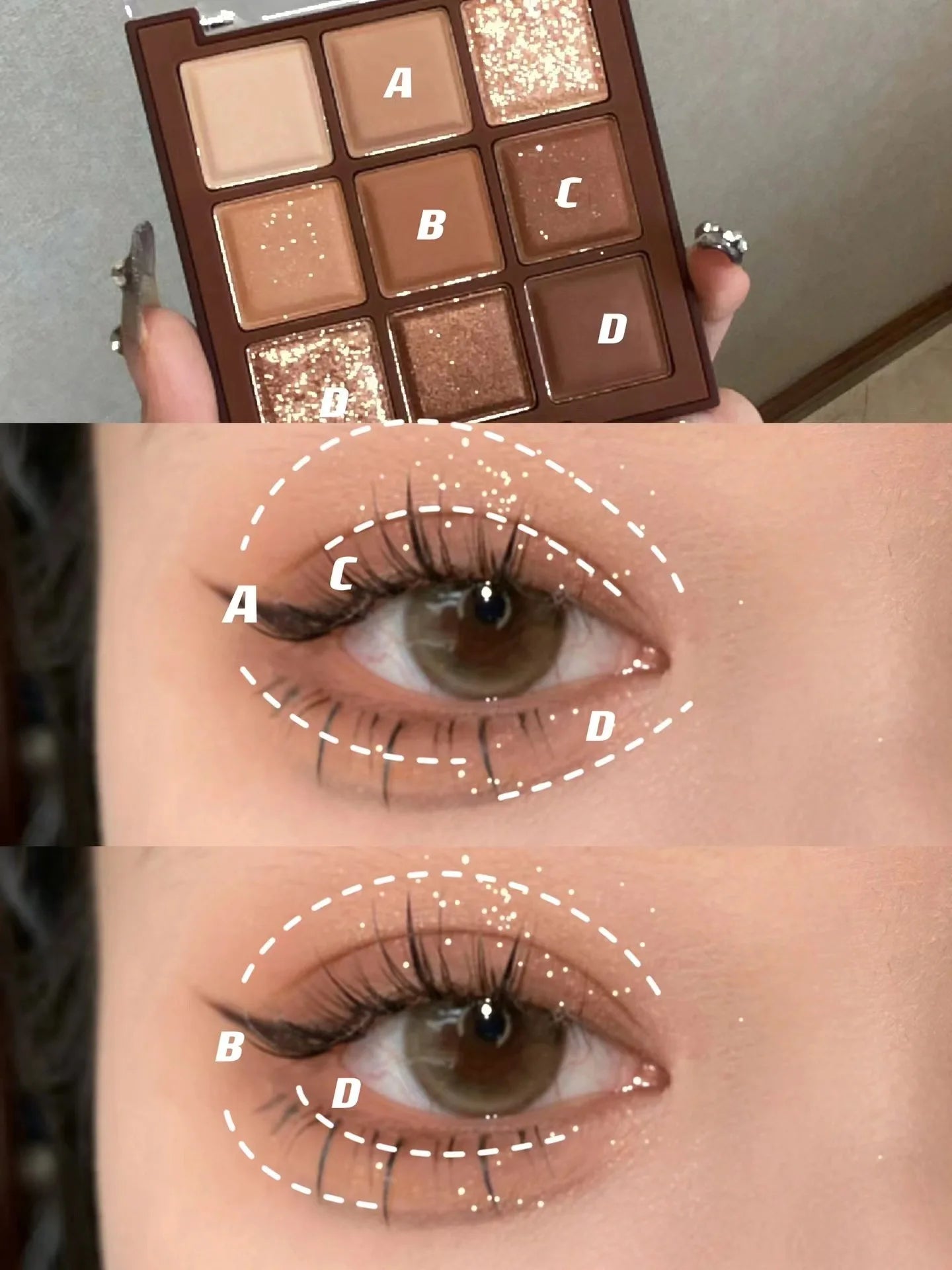 9 Colors Glitter Eyeshadow Palette Chocolate Brown Shimmer Matte Acrylic Eye Shadows Palette Waterproof Korean Makeup Cosmetics