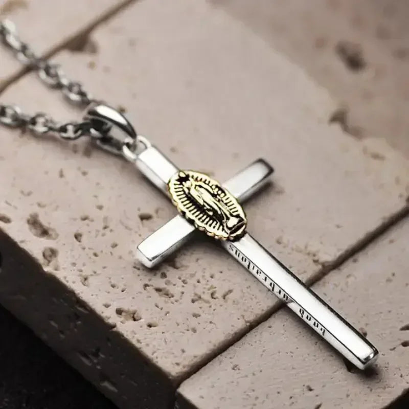 Christian Jesus Portrait Iced Out Necklace Pendant For Men And Women Cross Catholic Amulet Jewelry