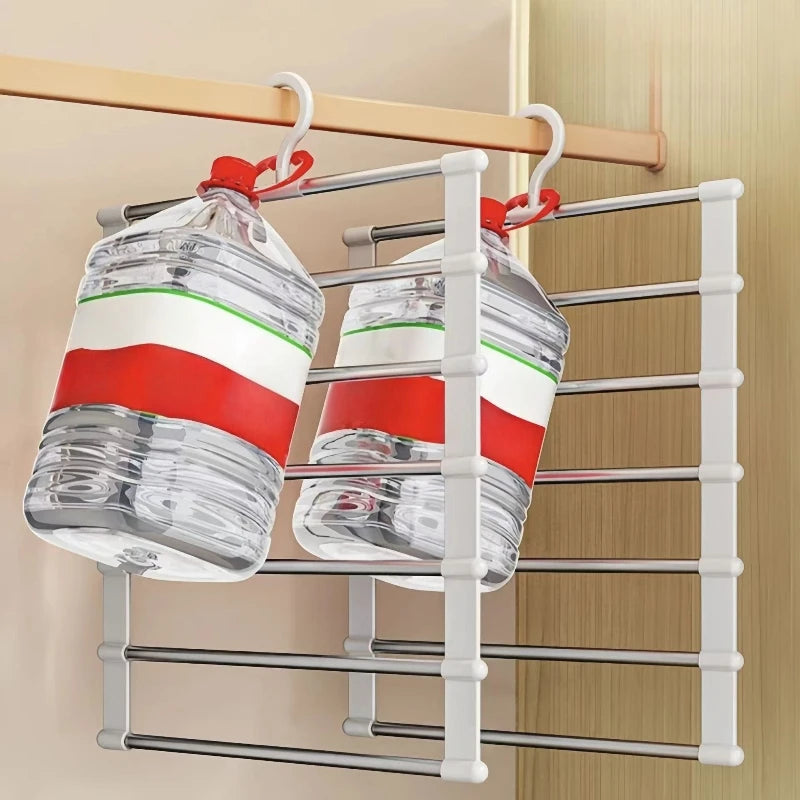 Multi-Layer Pants Hanger Space Saving Closet Organizer Foldable Trousers Clothes Rack Wardrobe Storage with Non Slip Clips