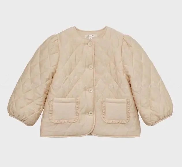 Kids Dress Aw25 Lou Girls Cute Warm Jacket Coat Outear Child Cotton Corduroy Princess Dresses