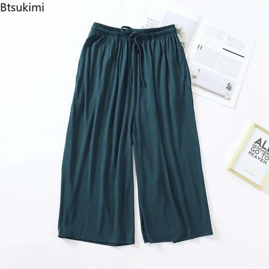 Btsukimi Women's Modal Blend Pajama Pants - Loose Cropped Sleepwear
