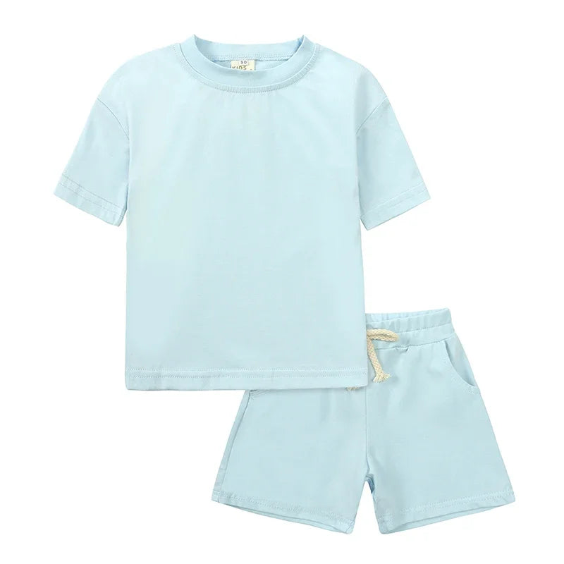 Kids Tales Unisex Toddler Summer Clothing Set - Cotton T-Shirt & Shorts