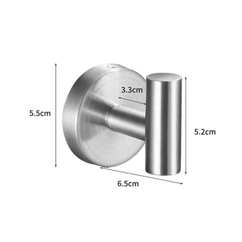 Ganchos de toalla de baño de acero inoxidable 304, ganchos negros para abrigos y batas, ganchos de pared redondos para baño, organizador de cocina, herrajes